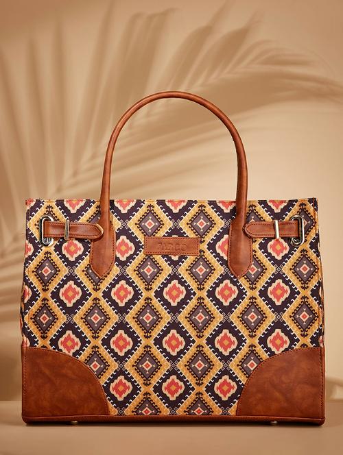women printed handbag with laptop pocket - 21359443 -  Standard Image - 0