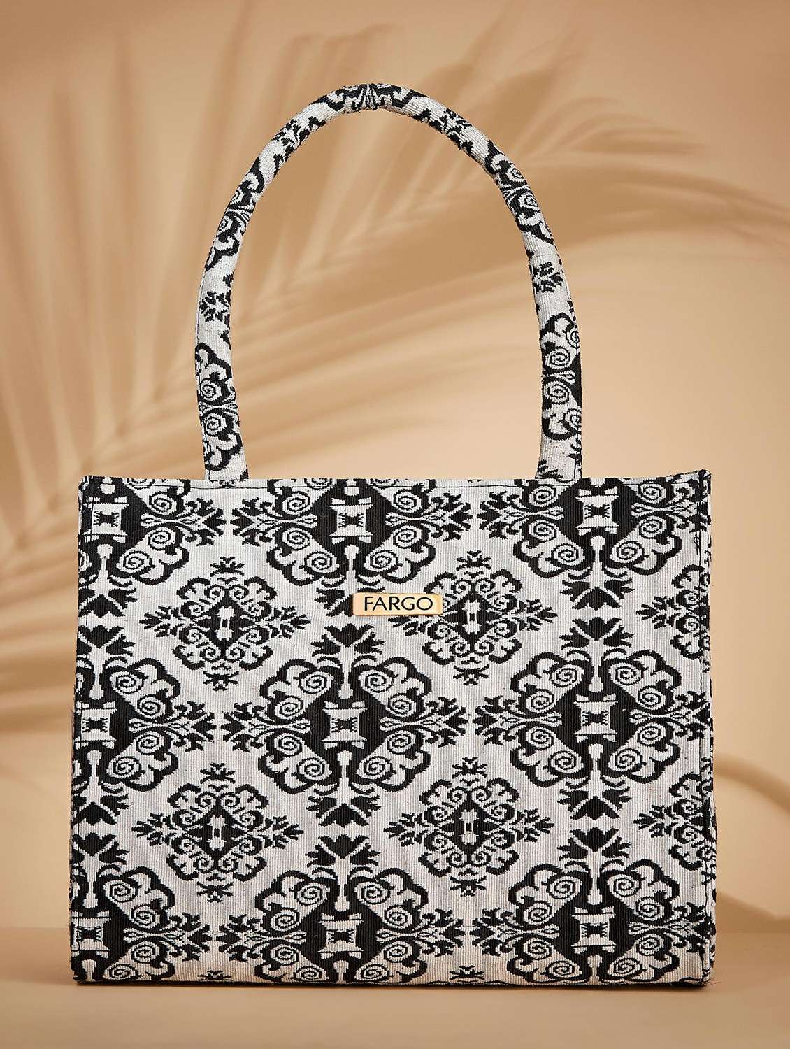 women printed handbag with laptop pocket