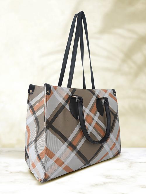 women checkered leatherette handbag - 21359539 - Standard Image - 0