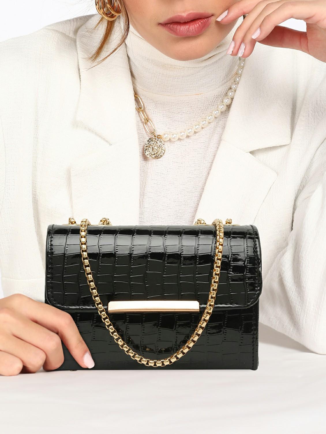 black leather sling bag - 21359746 - Standard Image - 4