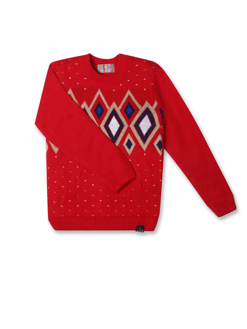 kids long sleeved self design sweater - 21360064 -  Standard Image - 1