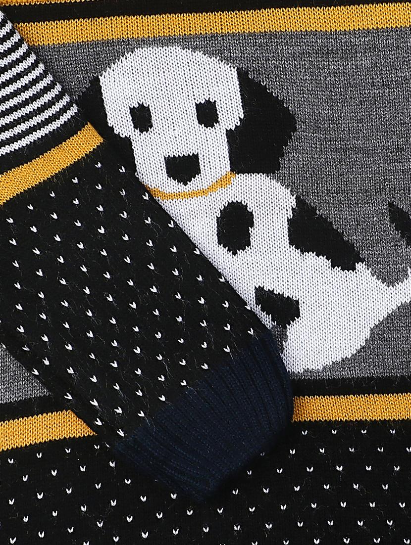 boys long sleeves self design sweater - 21360065 - Standard Image - 4