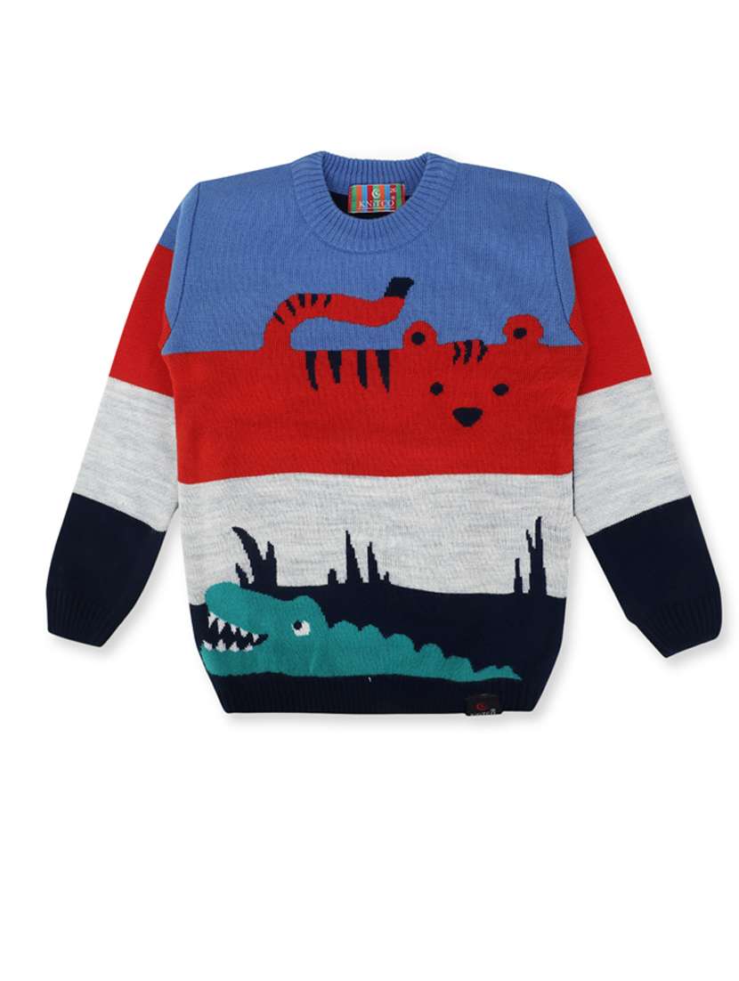 kids long sleeved self design sweater