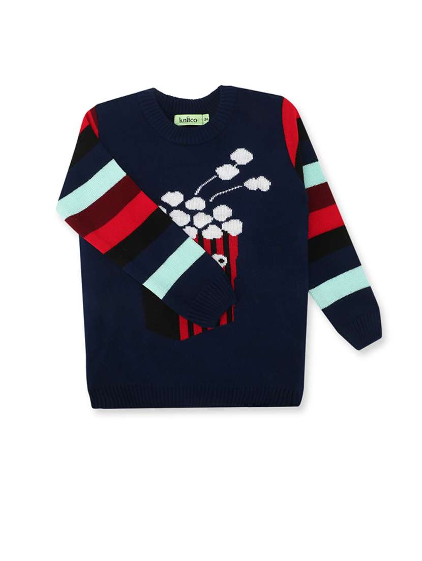 kids long sleeved self design sweater - 21360068 -  Standard Image - 1