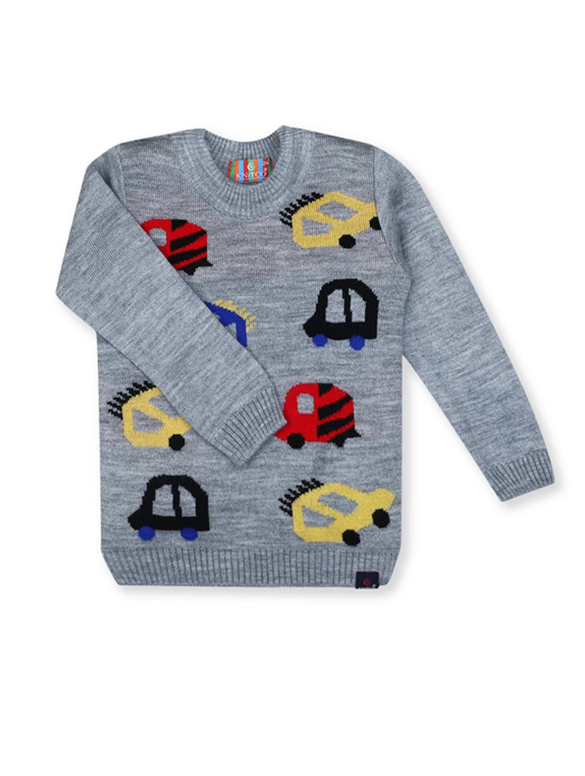 kids long sleeved self design sweater - 21360083 - Standard Image - 1
