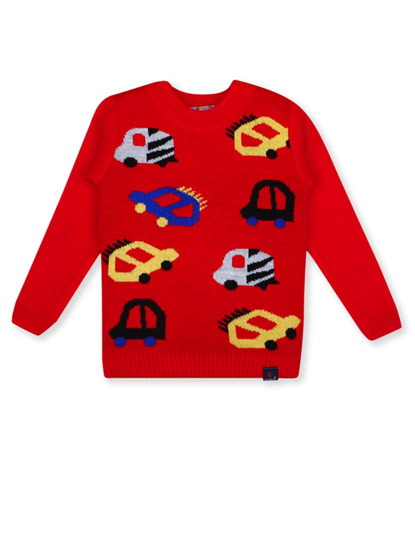 kids long sleeved self design sweater