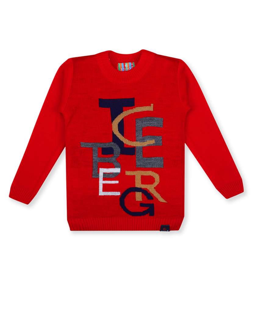 kids long sleeved self design sweater