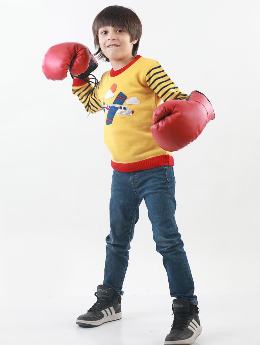 kids long sleeved self design sweater - 21360089 - Standard Image - 4