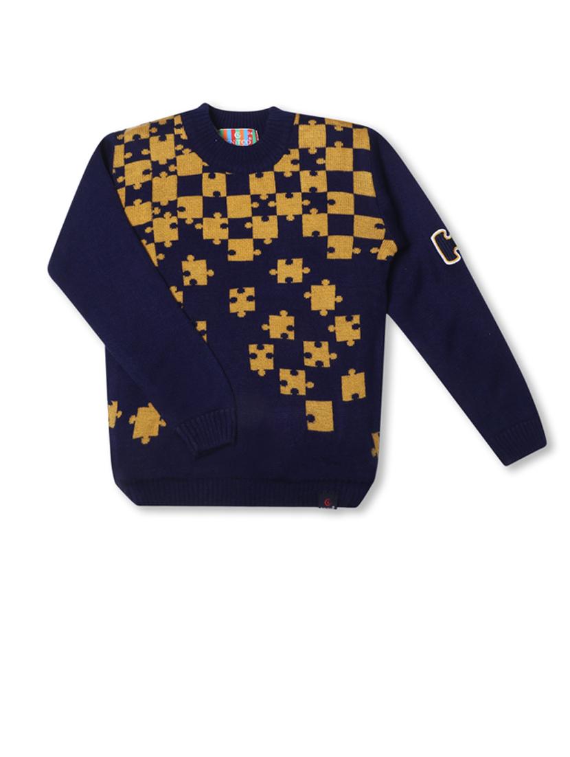 kids long sleeved self design sweater - 21360091 - Standard Image - 1