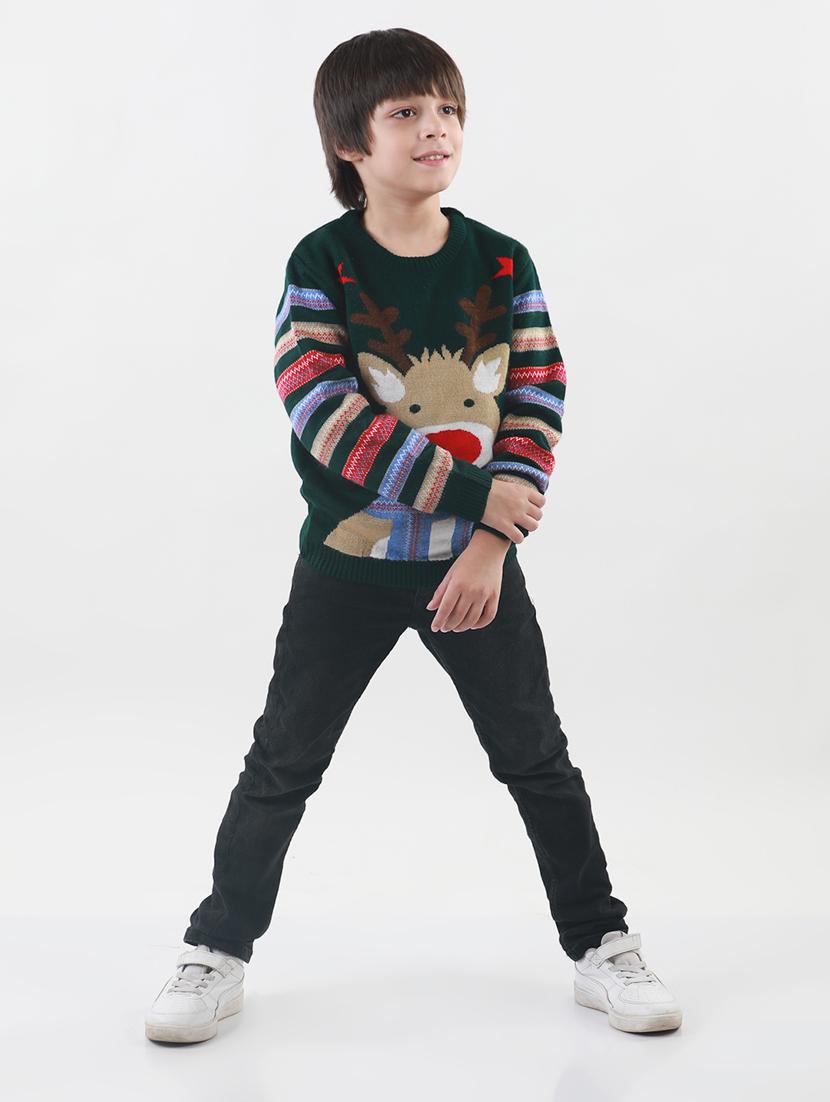 kids long sleeved self design sweater - 21360093 - Standard Image - 1