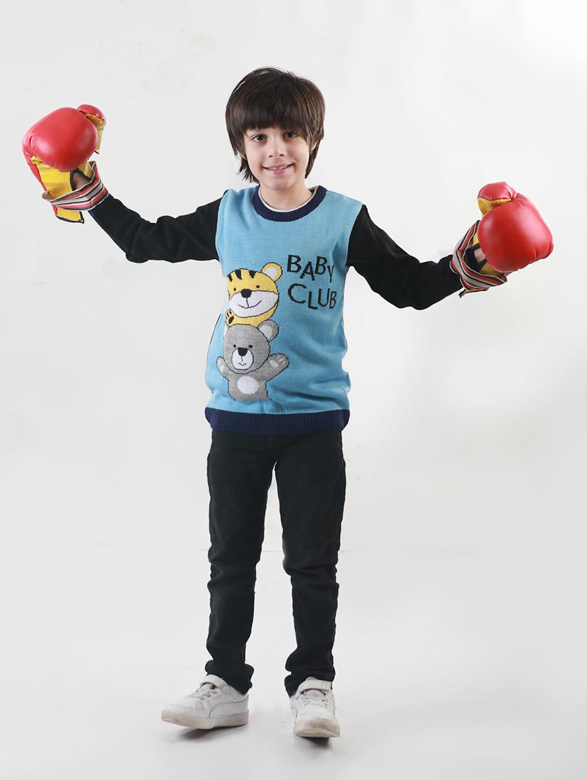 kids long sleeved self design sweater - 21360094 - Standard Image - 1