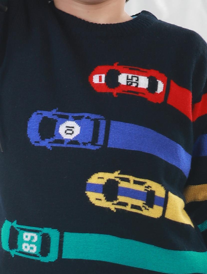kids long sleeved self design sweater - 21360095 - Standard Image - 4