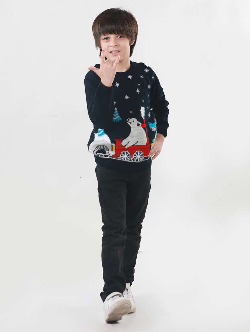 kids long sleeved printed sweater - 21360097 - Standard Image - 1