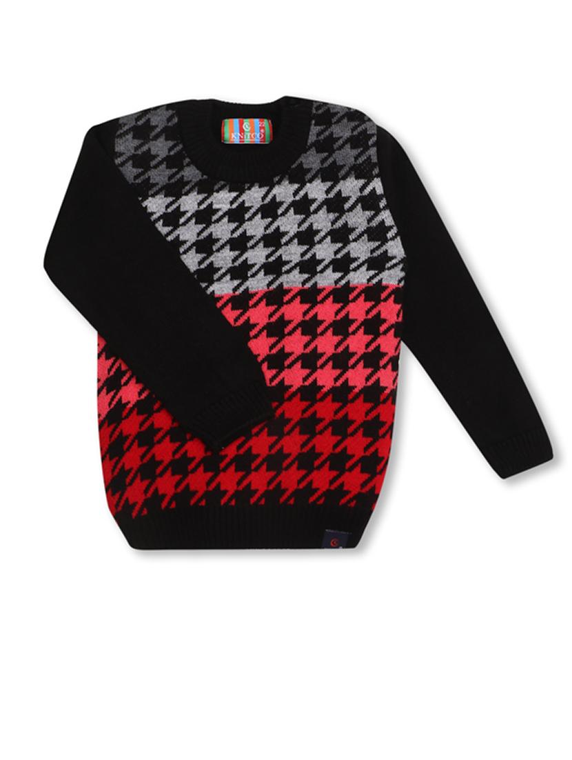 kids long sleeved houndstooth sweater - 21360100 - Standard Image - 1