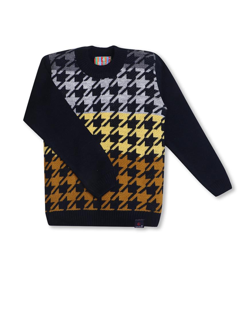 kids long sleeved houndstooth sweater - 21360101 - Standard Image - 1