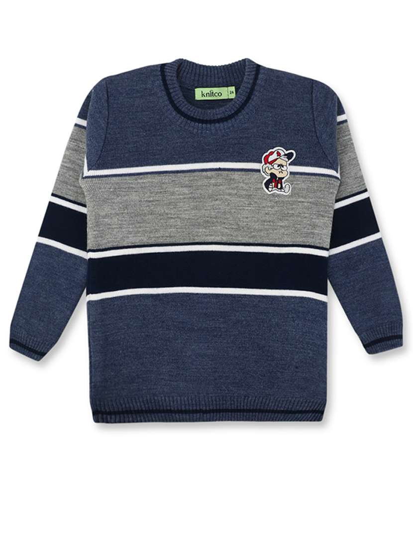 kids long sleeved color block sweater