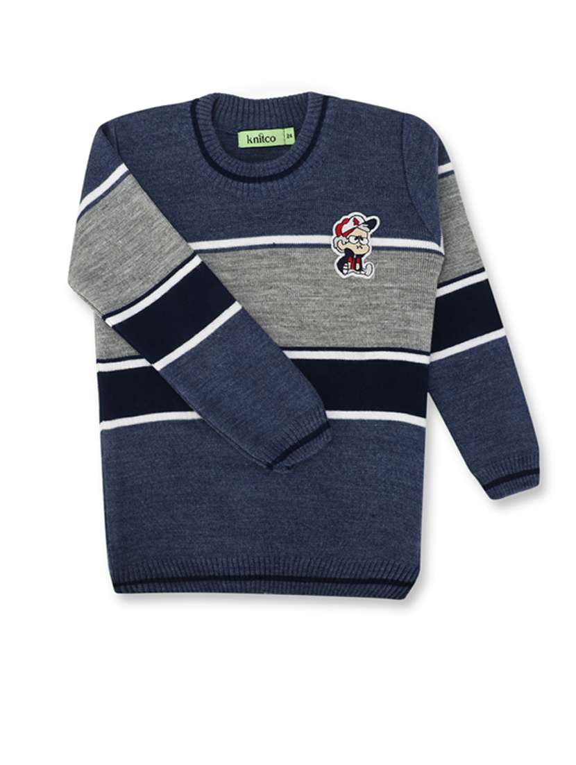 kids long sleeved color block sweater - 21360110 -  Standard Image - 1