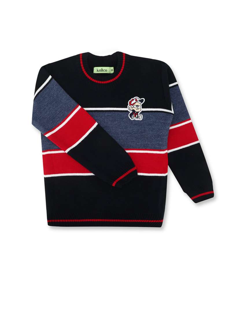 kids long sleeved color block sweater - 21360111 -  Standard Image - 1