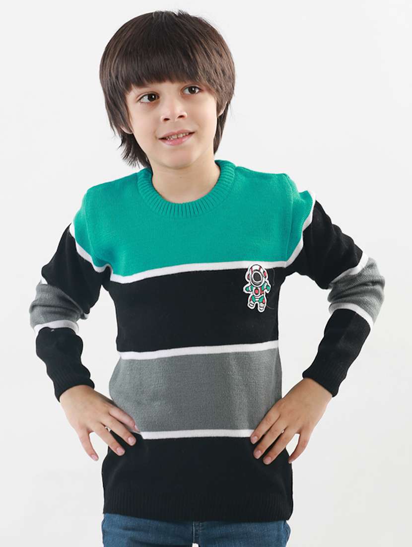 kids long sleeved color block sweater