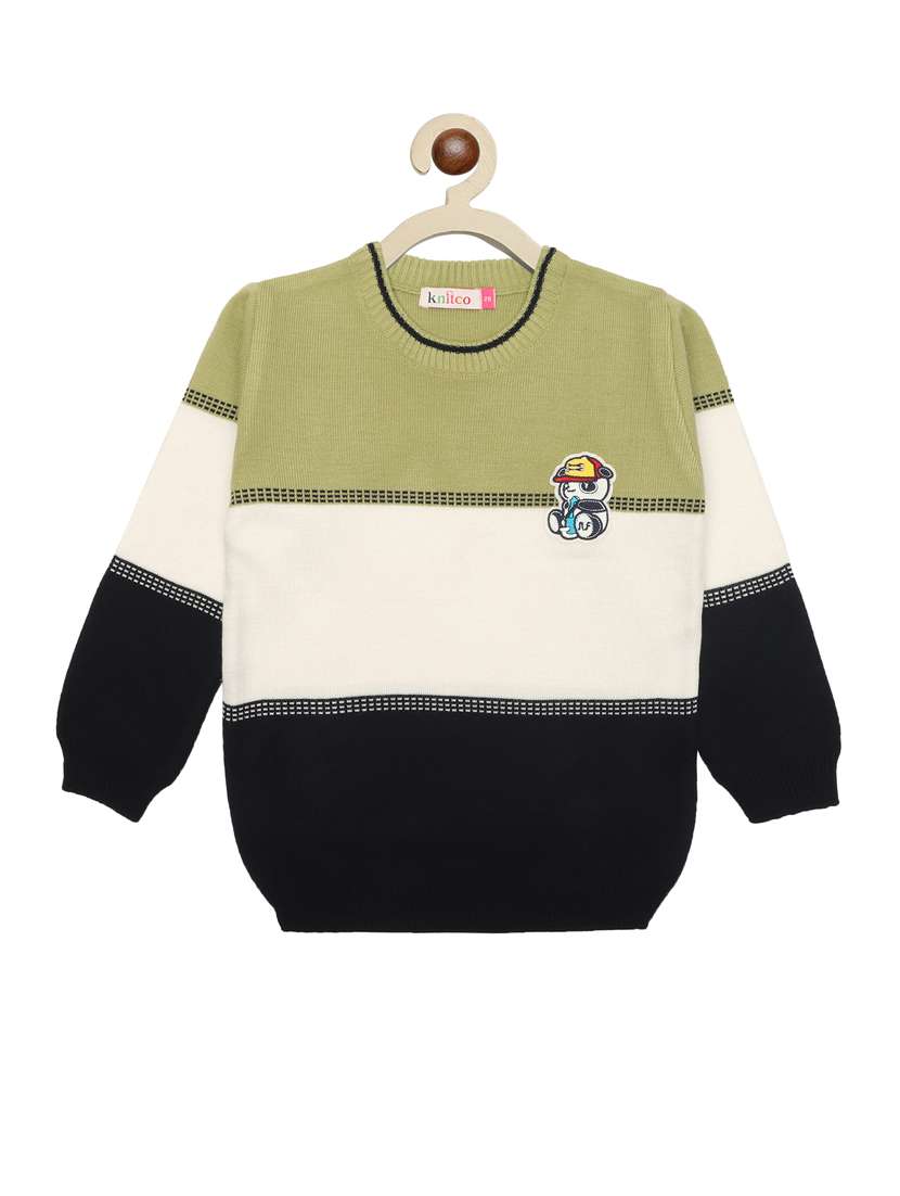 kids long sleeved color block sweater