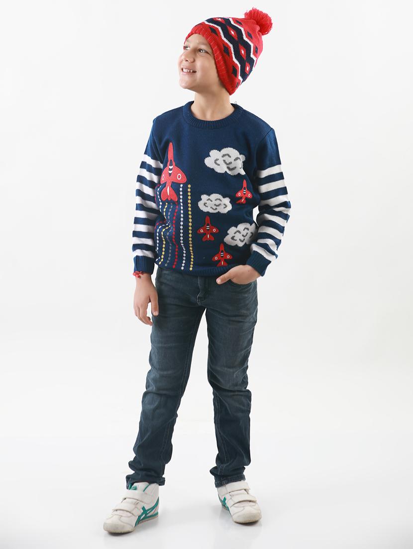 kids long sleeved self design sweater - 21360161 - Standard Image - 1