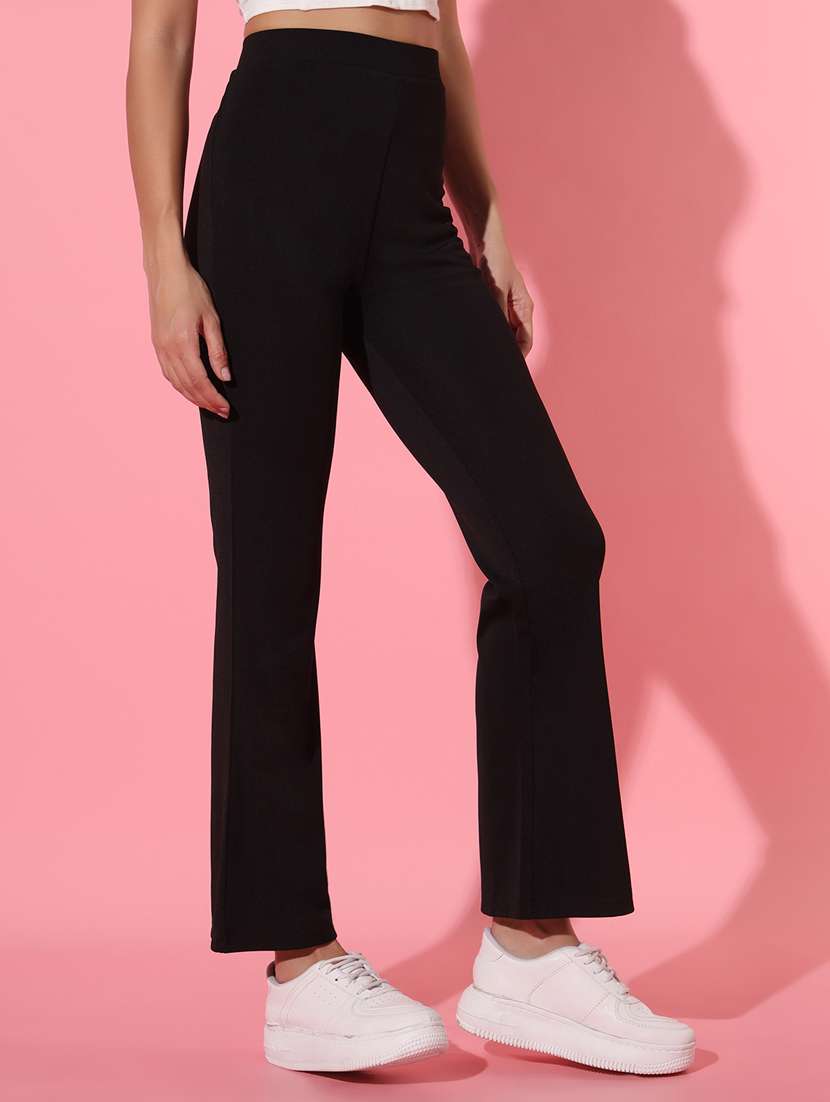 women black solid bootcut trouser
