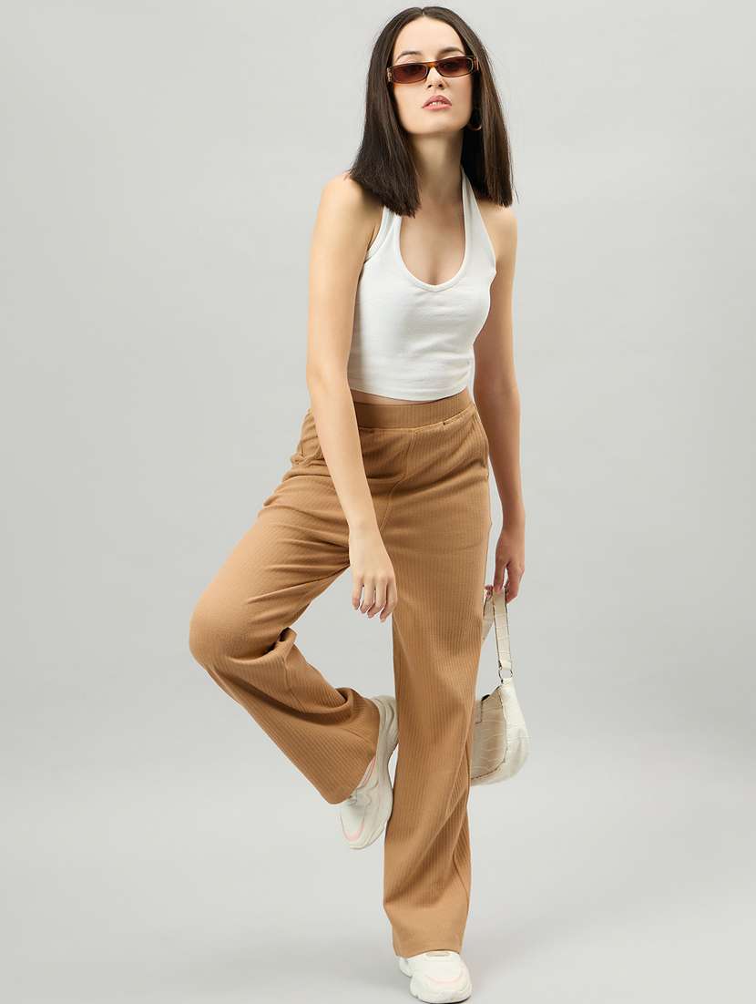 women solid high rise relaxed fit track pant - 21363967 -  Standard Image - 4