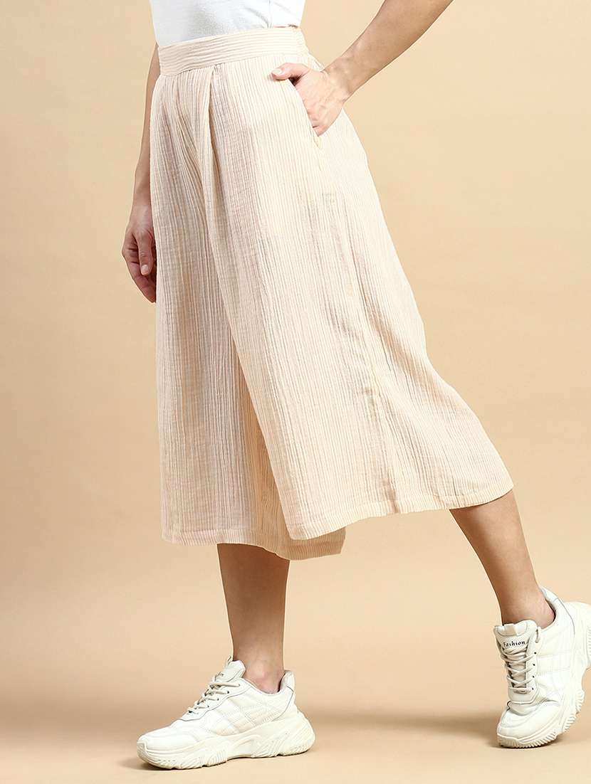 beige cotton culottes trouser - 21364370 -  Standard Image - 1