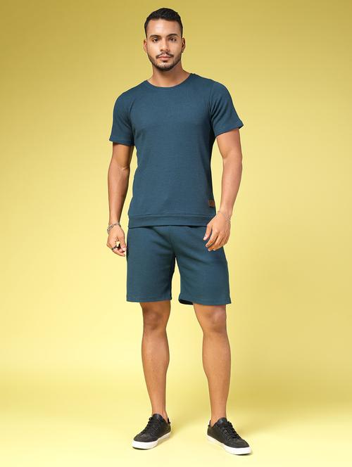 men solids round neck co-ord sets - 21364394 -  Standard Image - 0