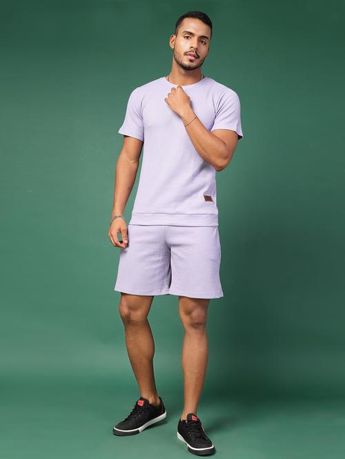men lavender round neck co-ord sets - 21364395 - Standard Image - 0