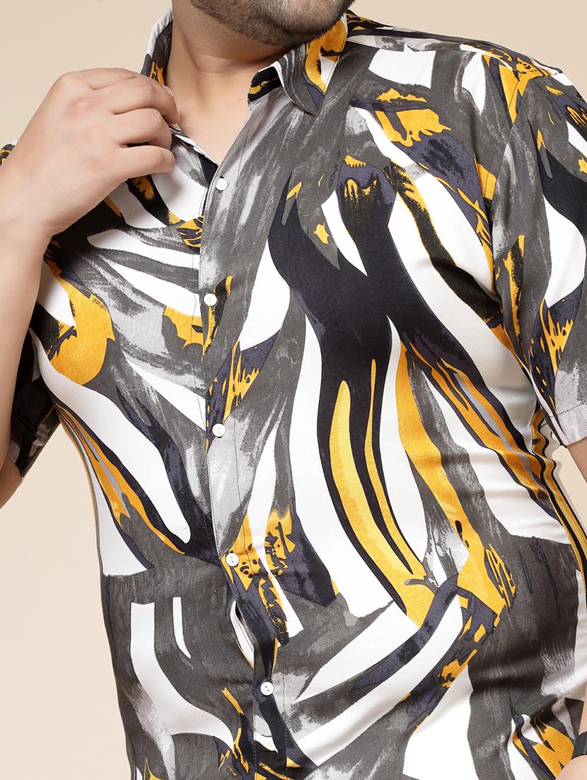 abstract printed casual plus size shirt - 21364492 - Standard Image - 4