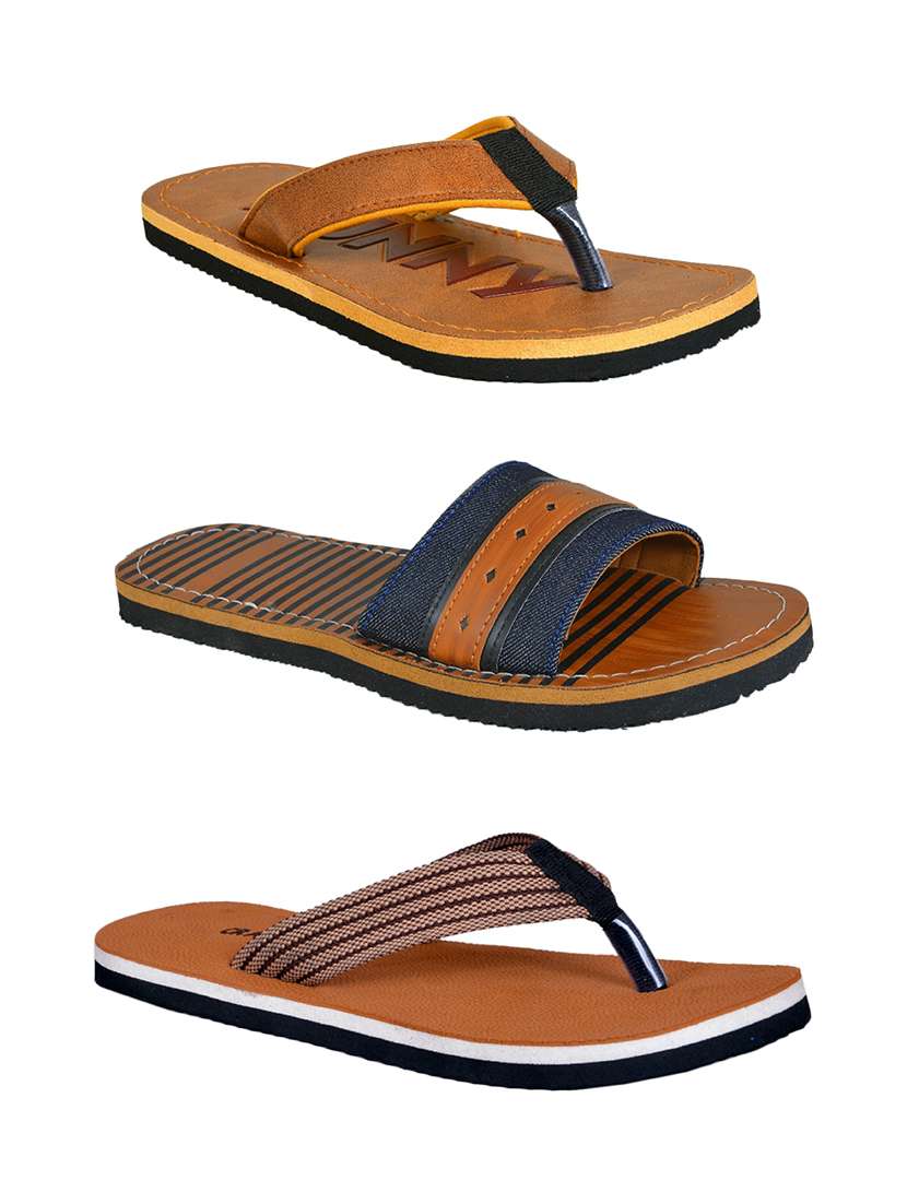 men pack of 3 slip on flip flops
