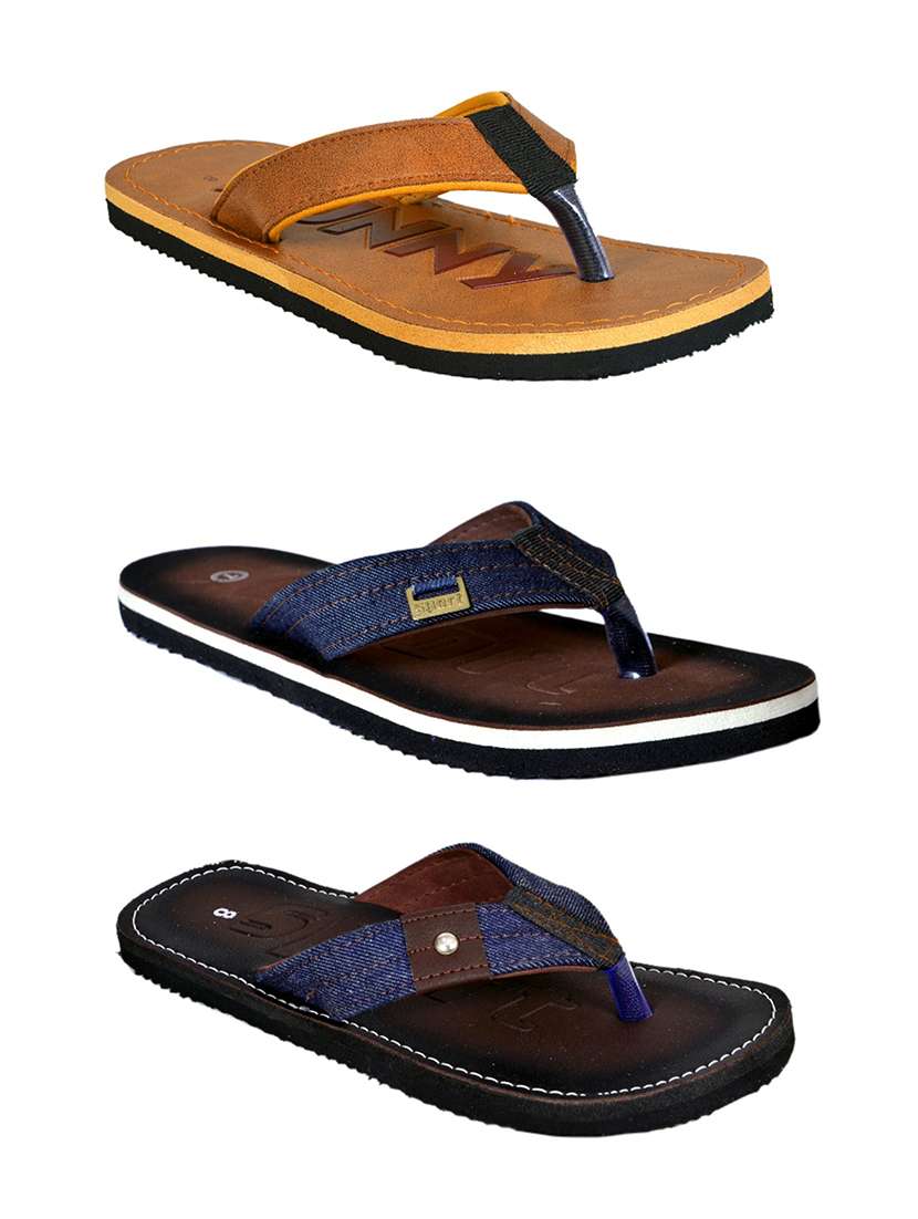 men pack of 3 slip on flip flops