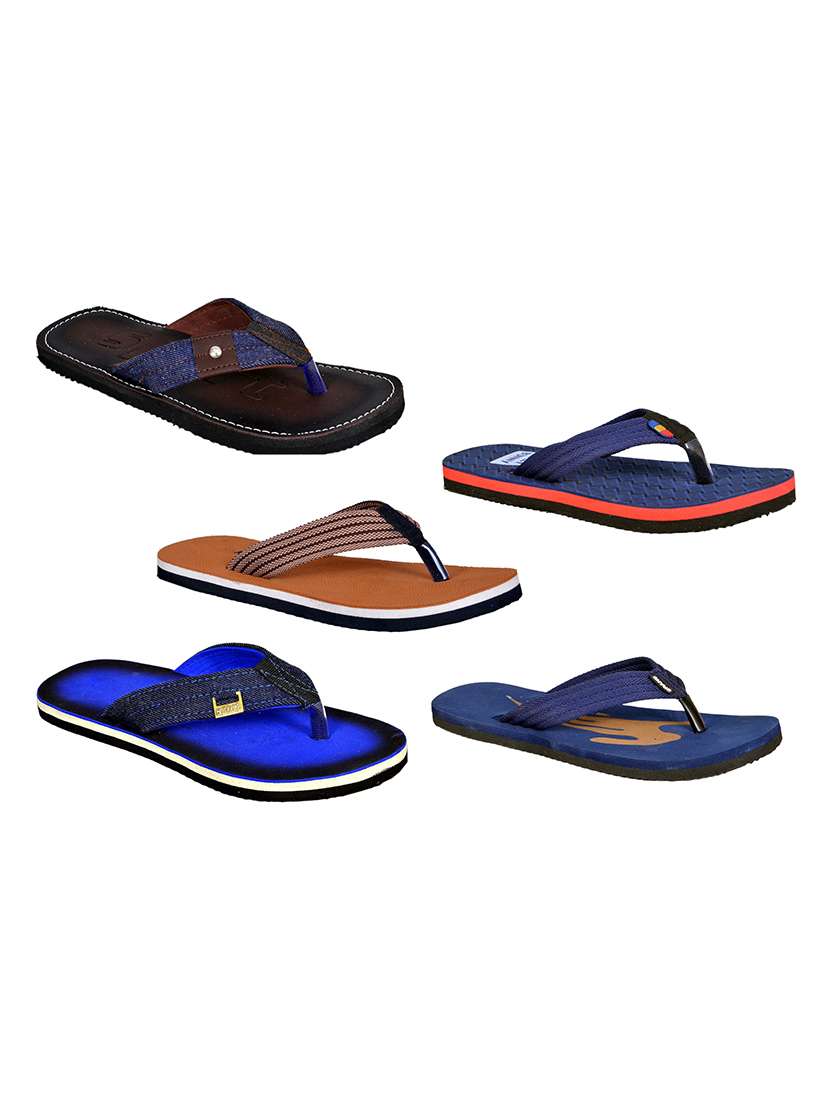 men pack of 5 slip on flip flops
