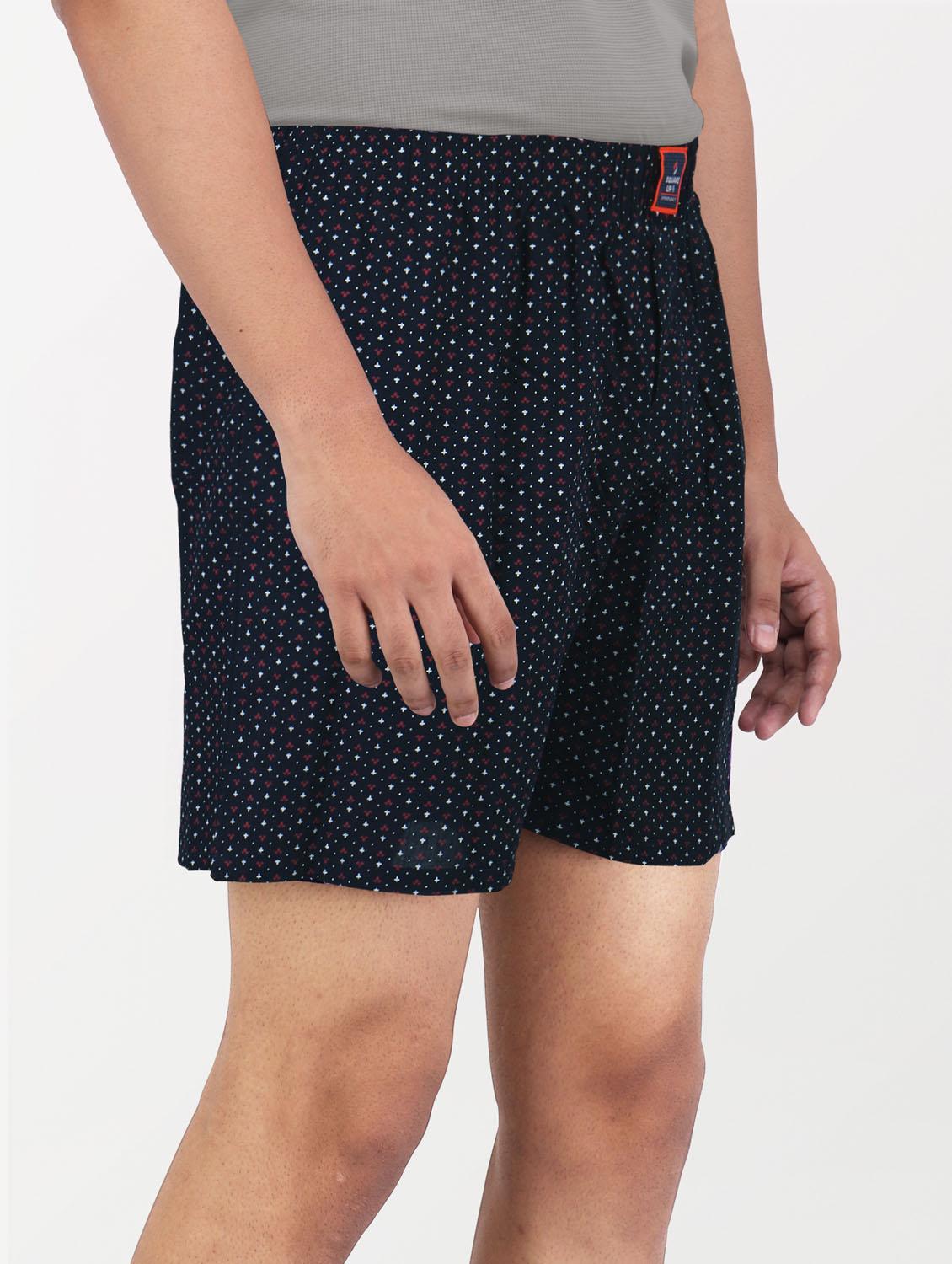 navy blue printed mid rise boxers - 21365069 - Standard Image - 1