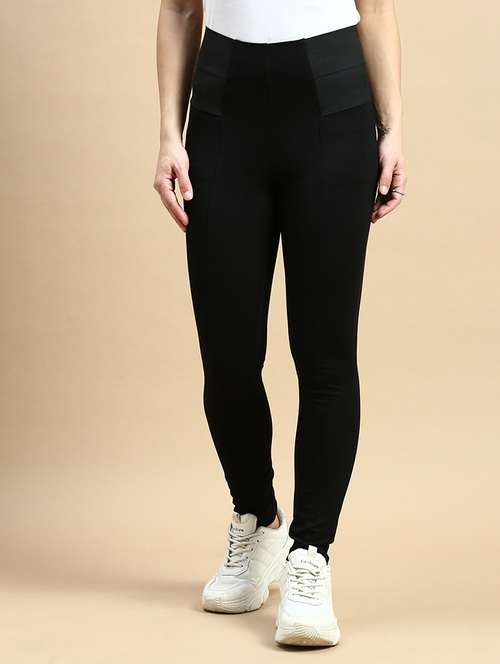 women high rise solid jeggings - 21365260 - Standard Image - 0