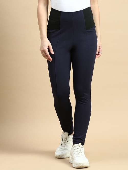 women high rise solid jeggings - 21365261 - Standard Image - 0