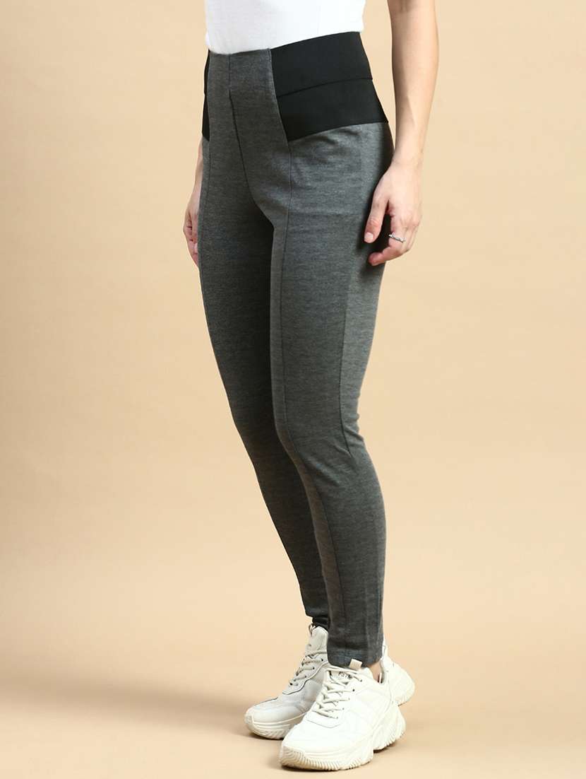 women high rise solid jeggings - 21365262 -  Standard Image - 1