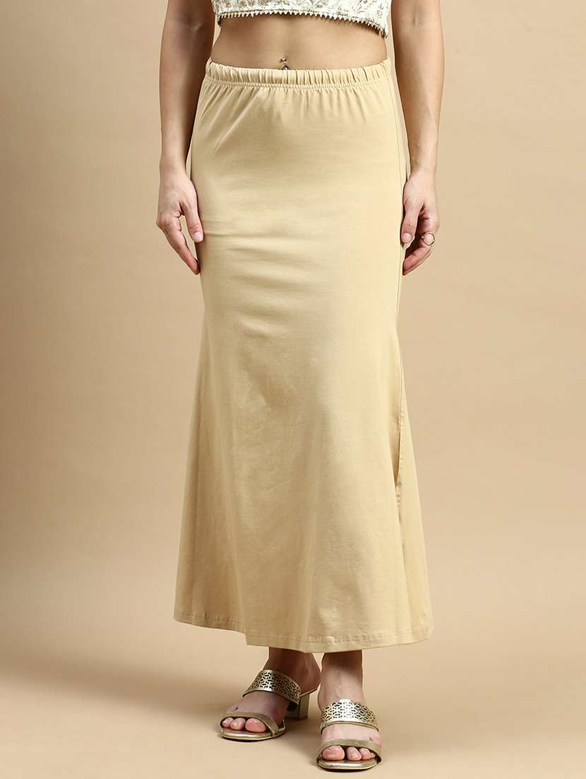 beige cotton saree shaper