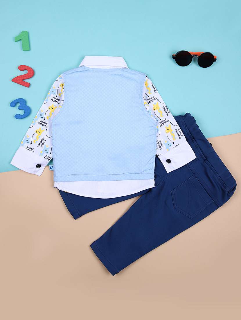 boys printed party wear full length set - 21365498 -  Standard Image - 1