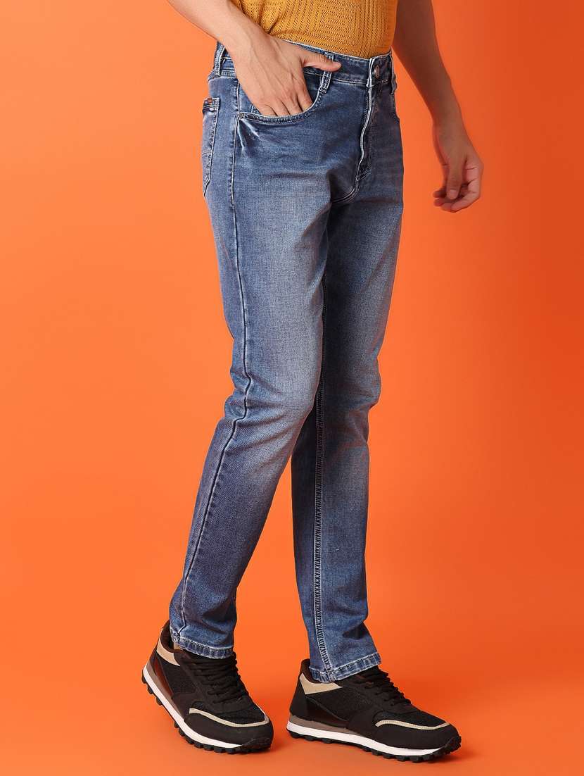 men mid rise plain slim fit jean - 21365600 -  Standard Image - 1
