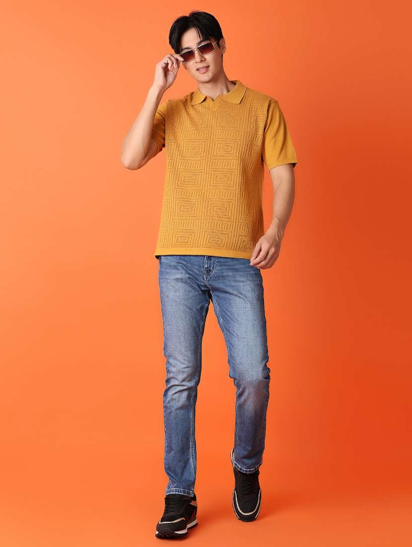 men mid rise plain slim fit jean - 21365600 -  Standard Image - 4