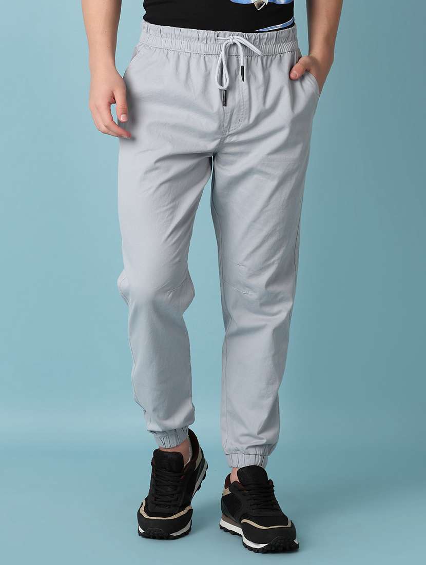 men mid rise solid jogger