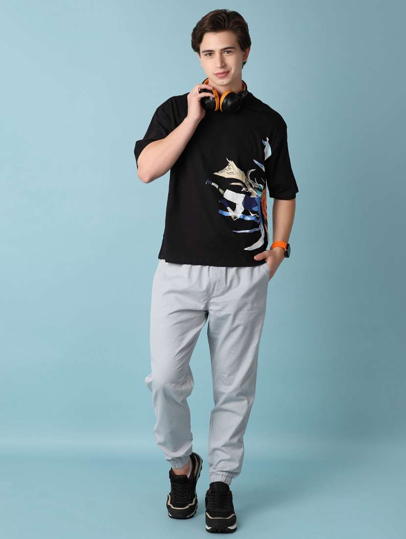 men mid rise solid jogger - 21365602 -  Standard Image - 4