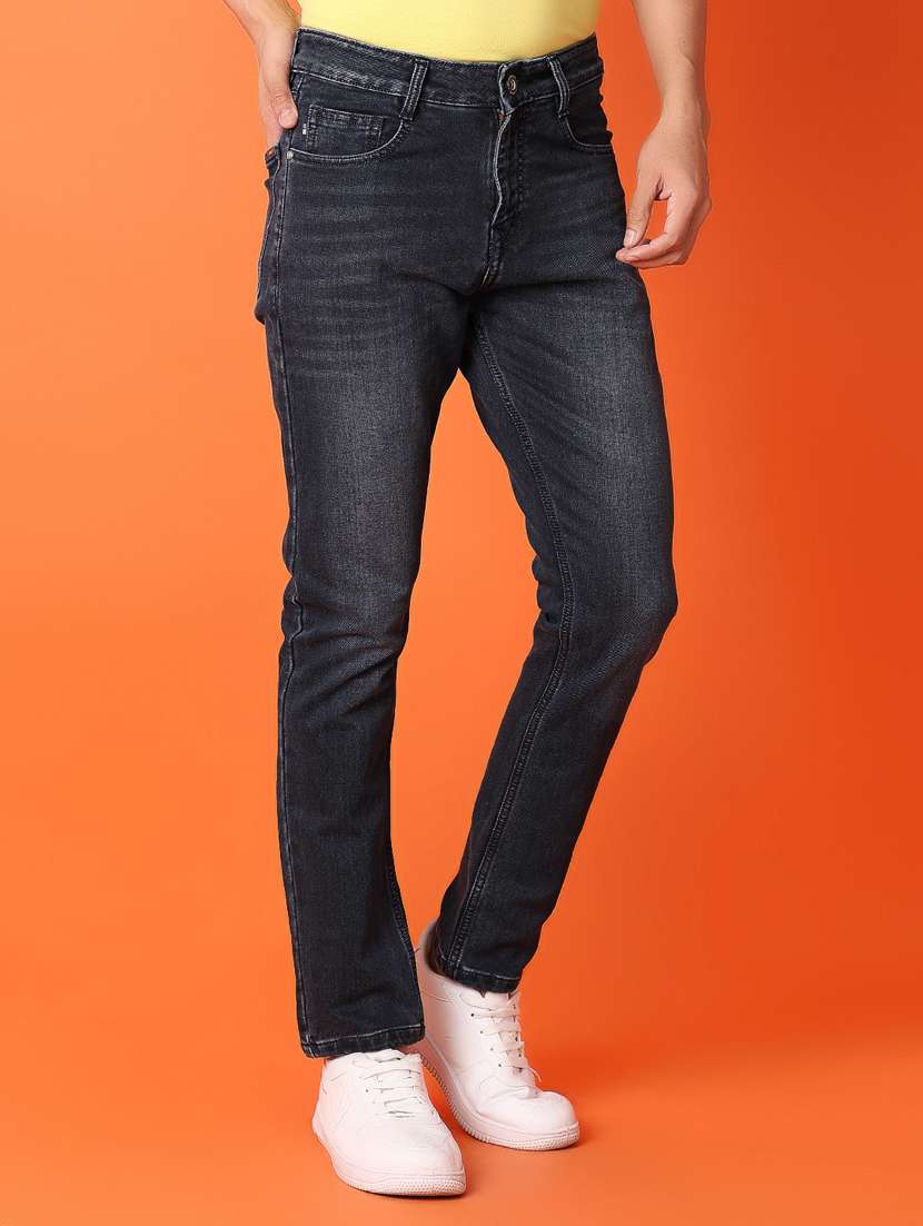 men mid rise plain slim fit jean - 21365609 - Standard Image - 1