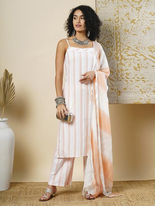 women orange kurta palazzos set with dupatta  - 21366554 -  Standard Image - 0