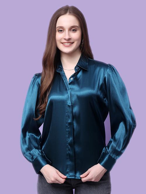 women solid long sleeve shirt - 21366593 - Standard Image - 0