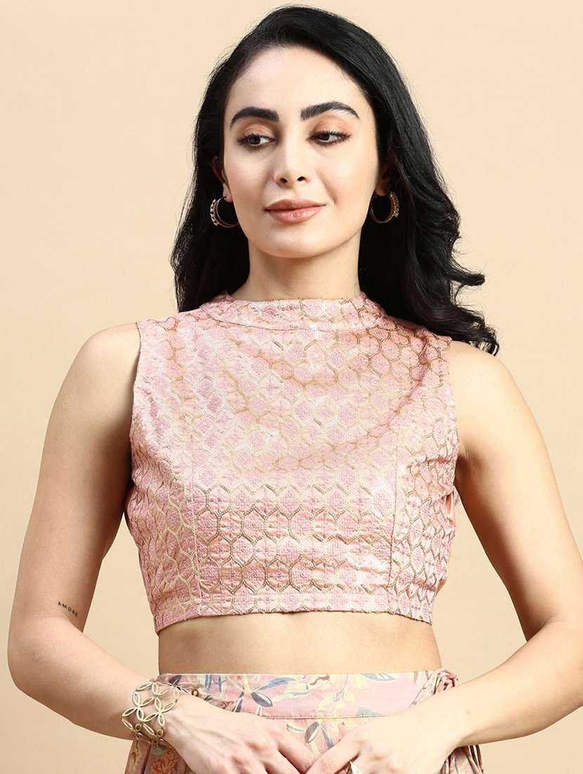 rosewater sequined work stitched blouse