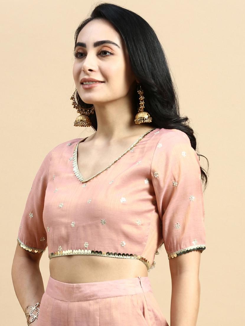 rosewater sequined work stiched blouse - 21367161 -  Standard Image - 1