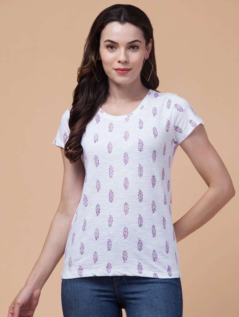 women pack of 2 round neck t-shirts - 21367199 -  Standard Image - 1